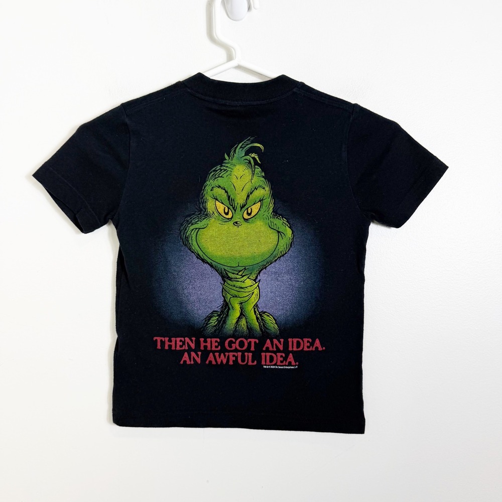Abercrombie Kids T-Shirt Boys 5/6 Black Dr. Seuss The Grinch Graphic Tee